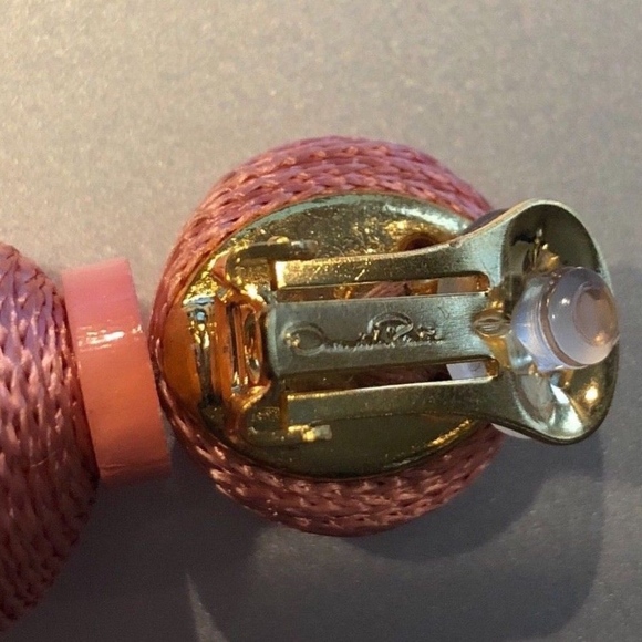 Oscar de la Renta Ball Tassel Drop Clip On Earring - Picture 4 of 5